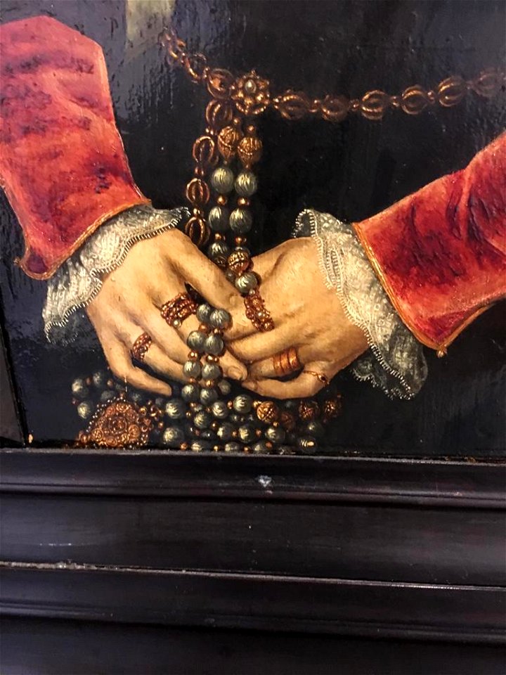 Portrait of a noble young lady, detail of hands