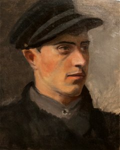 Portrait of a man - painting by László Mednyánszky-4