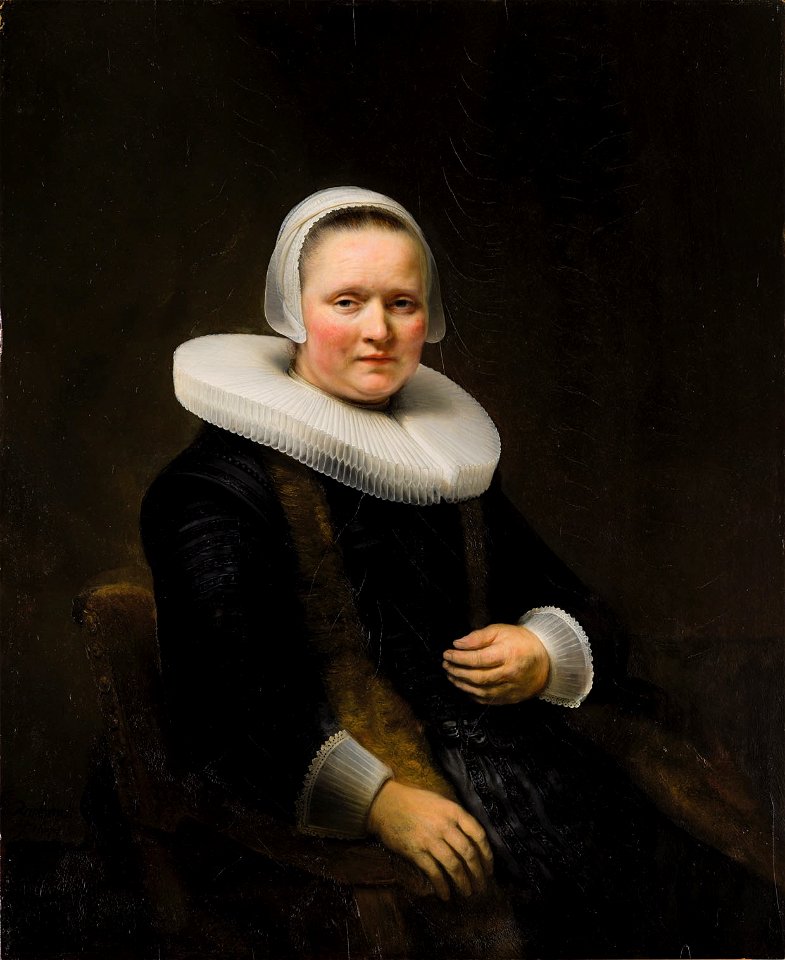 Portrait of a Woman, possibly Anna Wijmer, Rembrandt and studio, 1641, Collectie Six