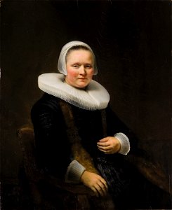 Portrait of a Woman, possibly Anna Wijmer, Rembrandt and studio, 1641, Collectie Six