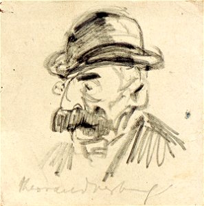 Portrait of a Man with a Moustache and a Hat by Theo van Doesburg Centraal Museum AB4316