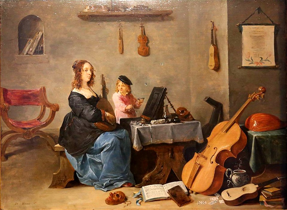 Portrait of Anna Brueghel and her son David Teniers III