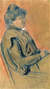 Portrait of Agnita Feis Sitting by Theo van Doesburg Centraal Museum AB4216