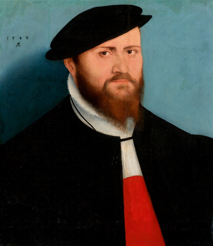 Portrait of a man in a hat (by Lucas Cranach the Younger)
