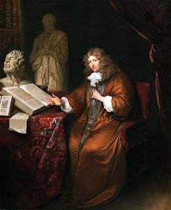 Portrait of Abraham van Lennep 1678 Caspar Netscher. Free illustration for personal and commercial use.