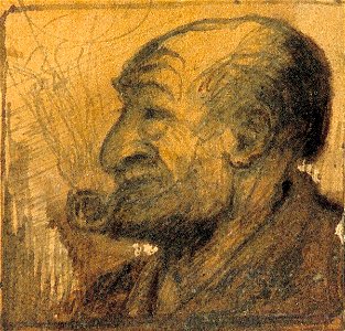 Portrait of a Man Smoking a Pipe by Theo van Doesburg Centraal Museum AB4259