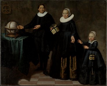 Portrait of Abel Tasman, his wife and daughter