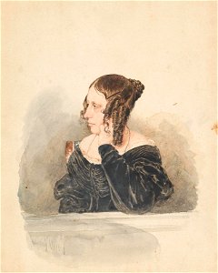 Portrait of a young woman in half profile - Rudolf von Alt