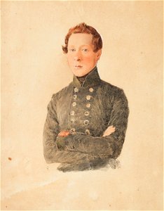 Portrait of a young gentleman in a uniform skirt - Rudolf von Alt