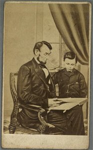 Portrait of Abraham Lincoln and his son, 'Tad' (4670386) (cropped)3