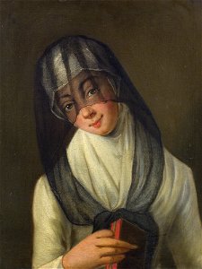 Portrait of a veiled lady Venetian 18c. Free illustration for personal and commercial use.