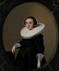 Portrait of Anna Hooftman by Hendrik Gerritsz. Pot Mauritshuis 1076
