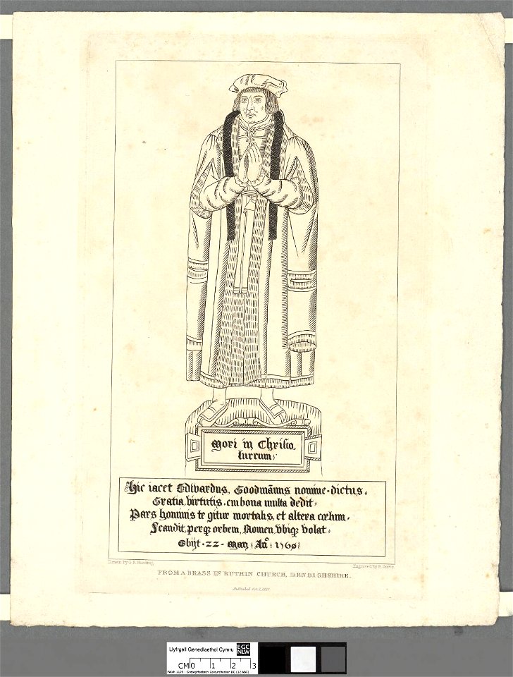 Portrait of Brass of Edward Goodman in Ruthin Church, Denbighshire (4670777)