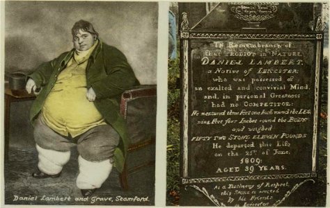 Portrait of Daniel Lambert and grave, Stamford (4673768) (cropped)