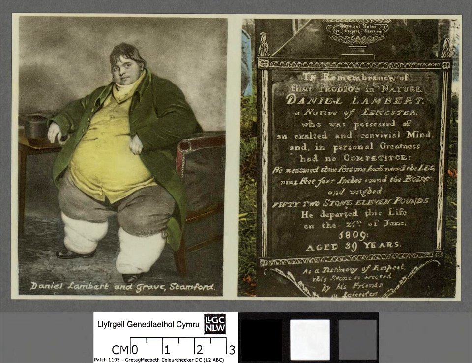 Portrait of Daniel Lambert and grave, Stamford (4673768)