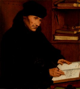 Portrait of Erasmus of Rotterdam (1466–1536), by Quentin Matsys - Royal Collection. Free illustration for personal and commercial use.