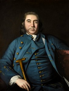PORTRAIT OF EDWARD PAUNCEFORT (D. 1758), OF WITHAM-ON-THE-HILL, LINCOLNSHIRE, SEATED HALF-LENGTH, WEARING A BLUE COAT AND HOLDING A STICK 