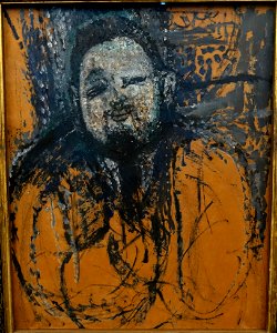 Portrait of Diego Rivera by Amedeo Modigliani, 1916, oil on cardboard - Museu de Arte de São Paulo - DSC07288