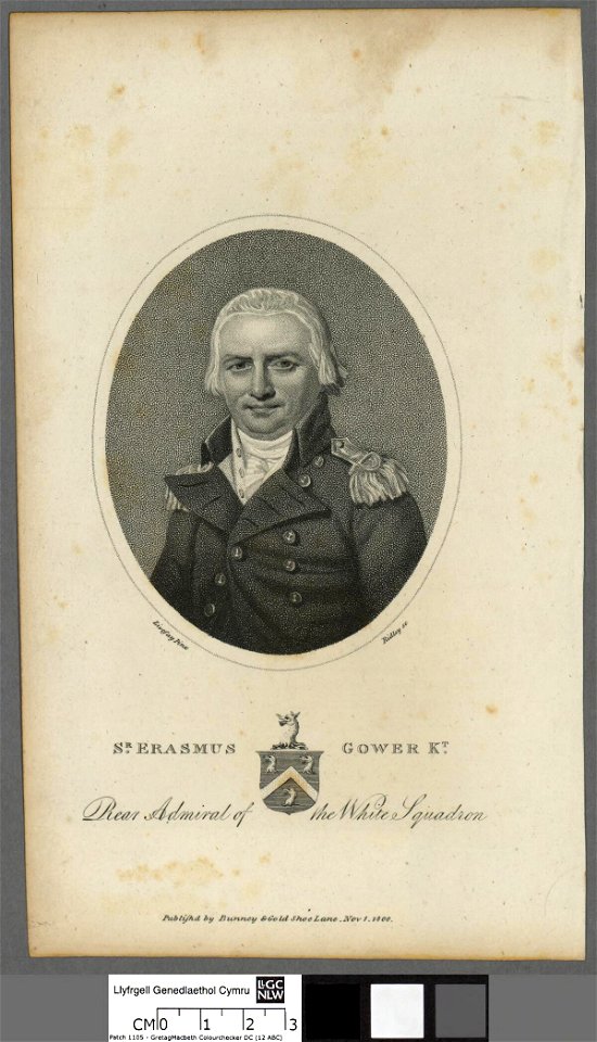 Portrait of Erasmus Gower Kt., Rear admiral of the White Squadron ...