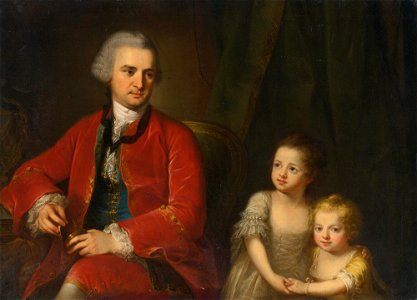 PORTRAIT OF JOHN APTHORP (1730-1772) OF BOSTON AND HIS DAUGHTERS. Free illustration for personal and commercial use.