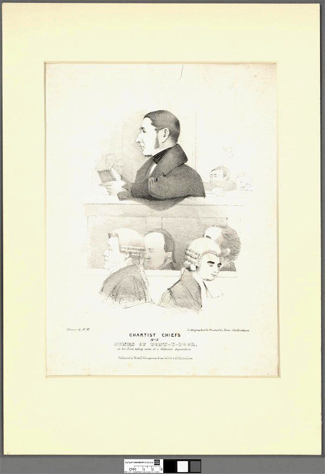 Portrait of Jones of Pont-y-pool, on his trial taking notes of a Witness's deposition (4670961)
