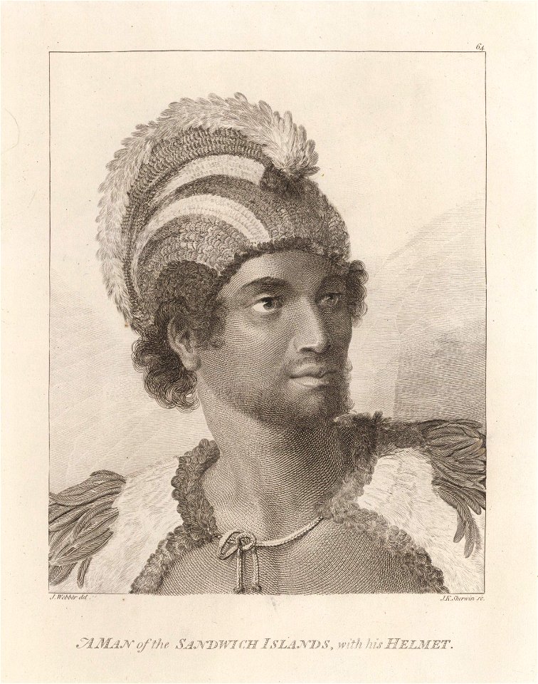 Portrait of Kaneena, a chief of the Sandwich Islands in the North Pacific