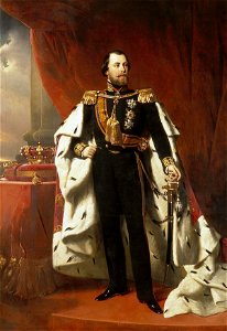 Portrait of King Willem III of the Netherlands, Nicolaas Pieneman (1856)