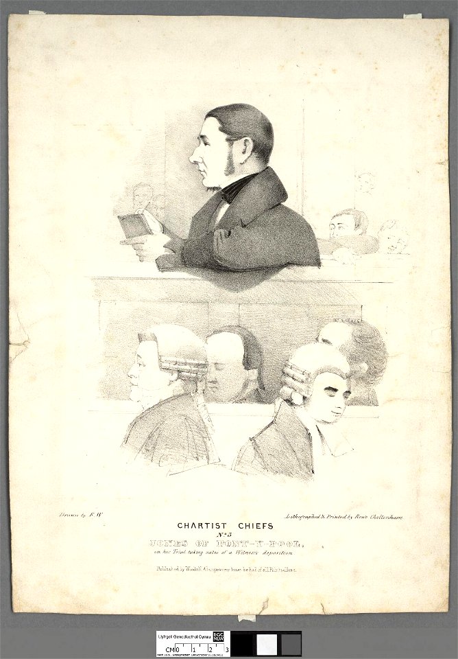 Portrait of Jones of Pont-y-pool, on his trial taking notes of a Witness's deposition (4671561)