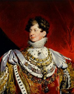 Portrait of King George IV of the United Kingdom in Coronation Robes (detail), by Thomas Lawrence - Royal Collection. Free illustration for personal and commercial use.