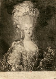 Portrait of Marie Antoinette - Print 18th century. Free illustration for personal and commercial use.