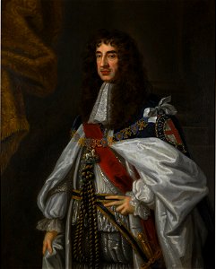 Portrait of King Charles II of England (1630–1685), in Garter Robes and wearing the Order of the Garter (by Circle of Sir Peter Lely)