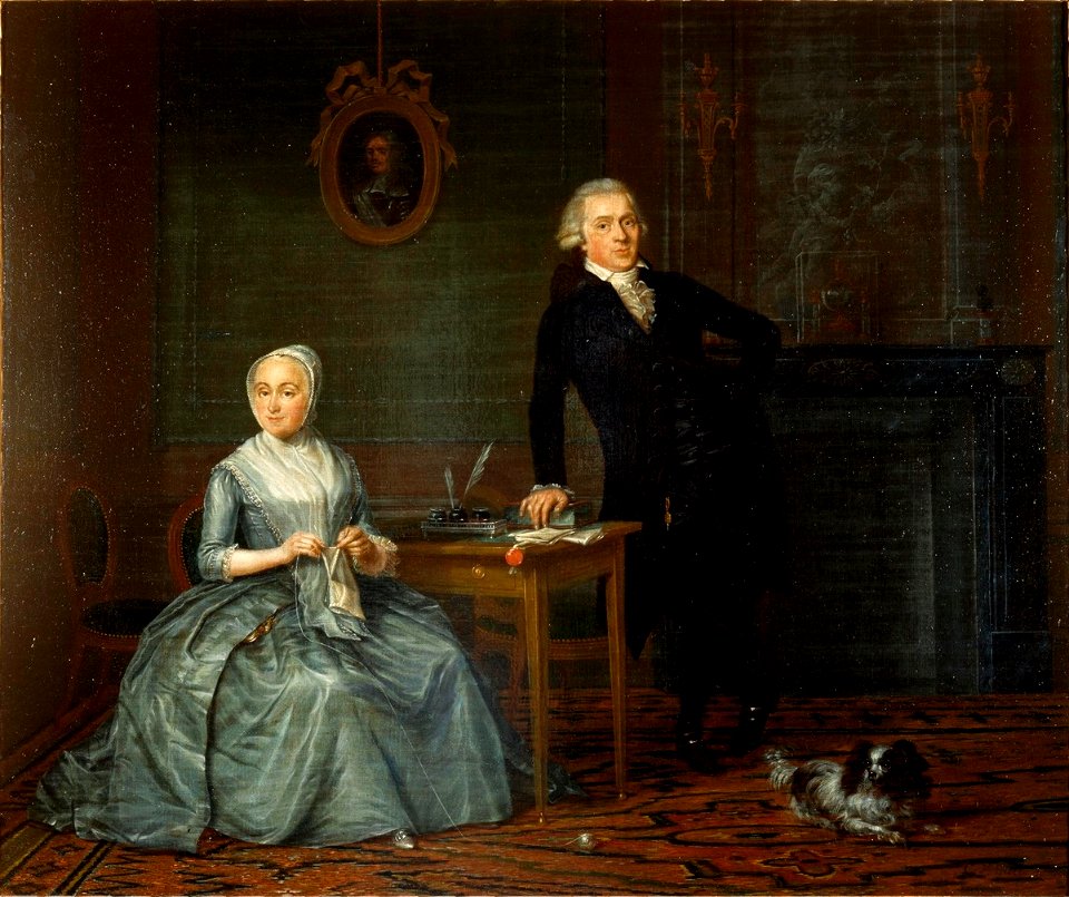 Portrait of Nicolaas Buddingh and his wife Anna van Royen by Christiaan van Geelen (I) Centraal Museum 9318