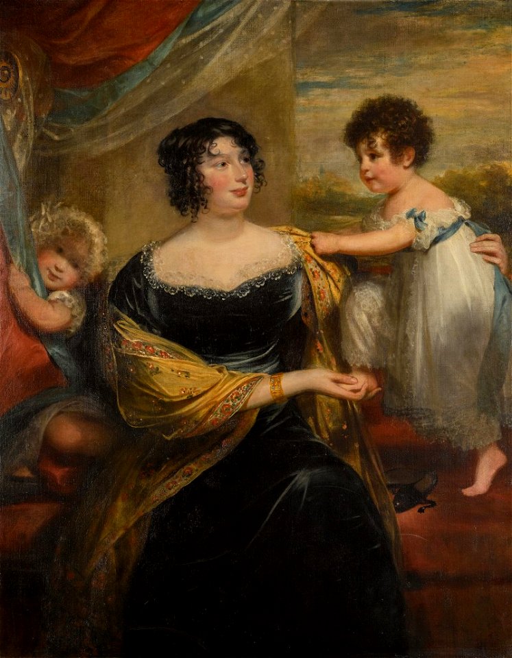 PORTRAIT OF MRS JOHN BRAHAM WITH HER TWO CHILDREN 