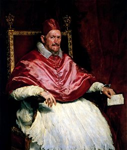 Portrait of Pope Innocent X (by Diego Velázquez) - Doria Pamphilj Gallery, Rome. Free illustration for personal and commercial use.
