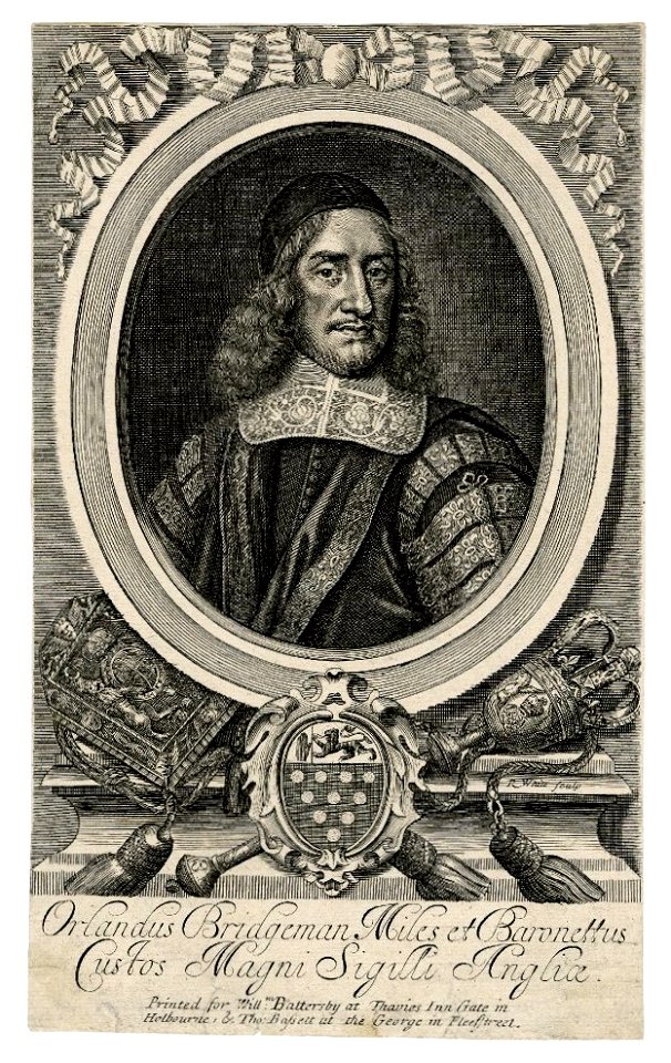 Portrait of Orlando Bridgeman by Robert White 1682