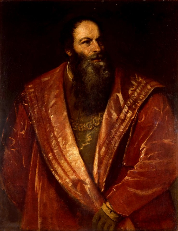 Portrait of Pietro Aretino (by Titian) - Pitti Palace. Free illustration for personal and commercial use.