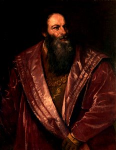 Portrait of Pietro Aretino (by Titian), Pitti Palace. Free illustration for personal and commercial use.