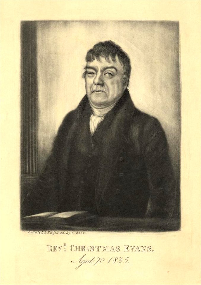 Portrait of Revd. Christmas Evans, aged 70, 1835 (4670673) (cropped)