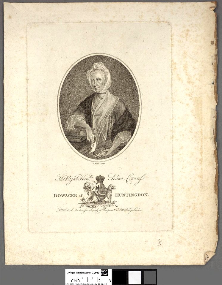 Portrait of right honble. Selina Countefs Dowager of Huntingdon (4672897)