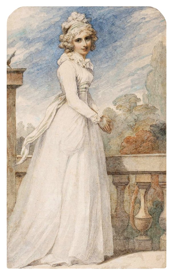 Portrait of Sarah Ley (b.c.1771), Mrs Richard Tickell from 1789 - Richard Cosway - ref Cosway-K07730-2