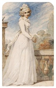 Portrait of Sarah Ley (b.c.1771), Mrs Richard Tickell from 1789 - Richard Cosway - ref Cosway-K07730-2