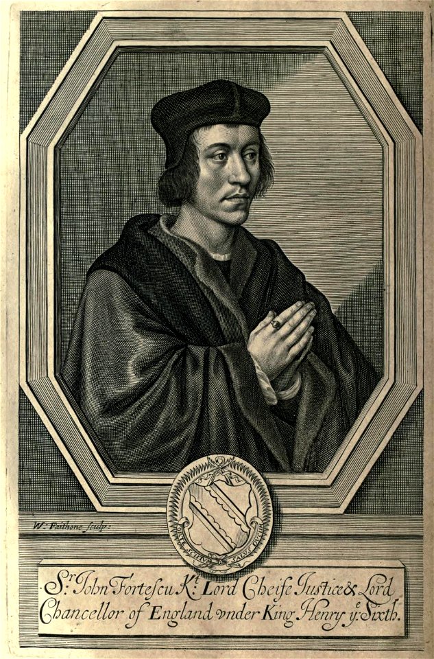 Portrait of Sir John Fortescue by William Faithorne, from Fortescutus Illustratus (1663) by Edward Waterhouse