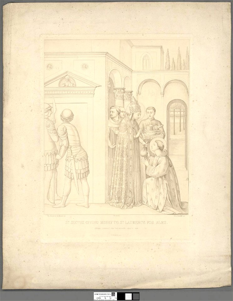 Portrait of St. Sixtus giving money to St. Laurence for alms (4674589)