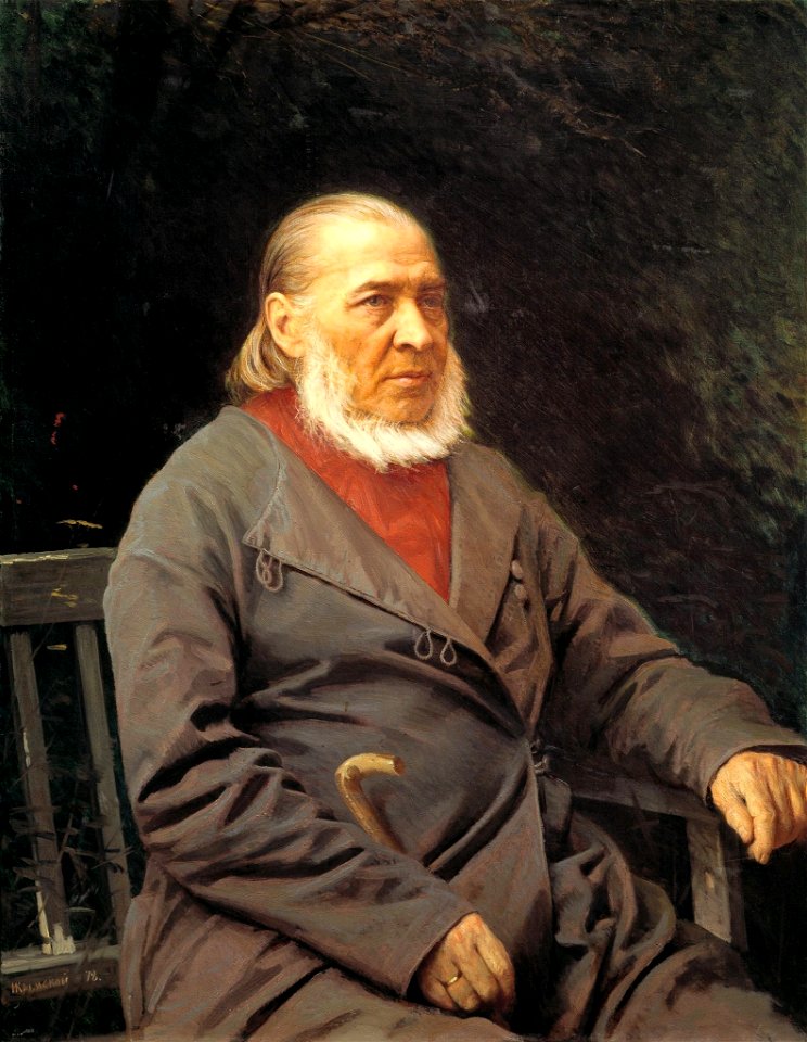 Portrait of Sergey Aksakov by Kramskoy