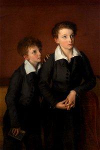 Portrait of the sons of General Foy by Augustine Cochet (detail 1)