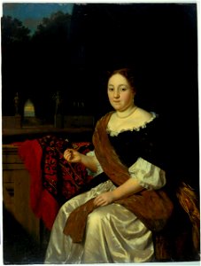 Portrait of Sara van Peene by Pieter Cornelisz. van Slingelandt Centraal Museum 17172. Free illustration for personal and commercial use.