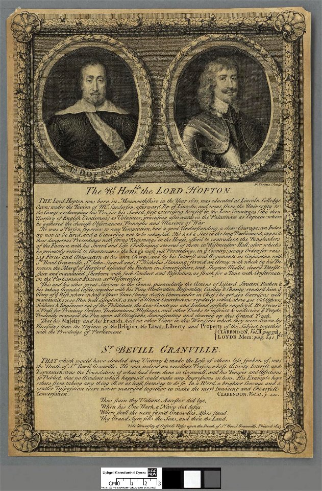 Portrait of The Rt. Honble. the Lord Hopton ; Sr. Bevill Granville (4671001)