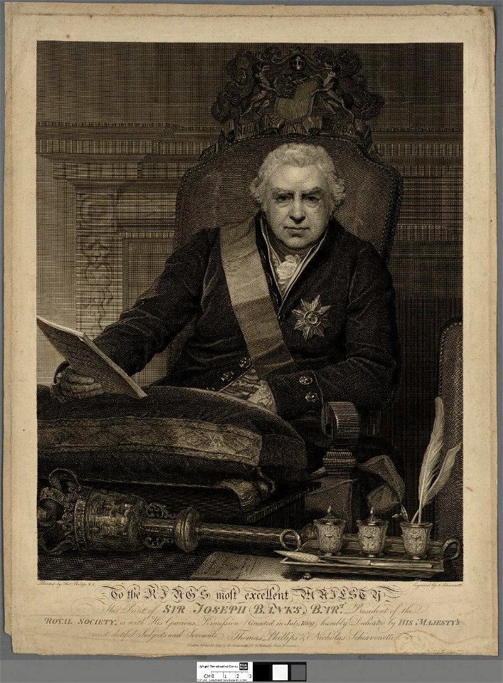 Portrait of To the King's most excellent Majesty, this print of Sir Joseph Banks (4672218)