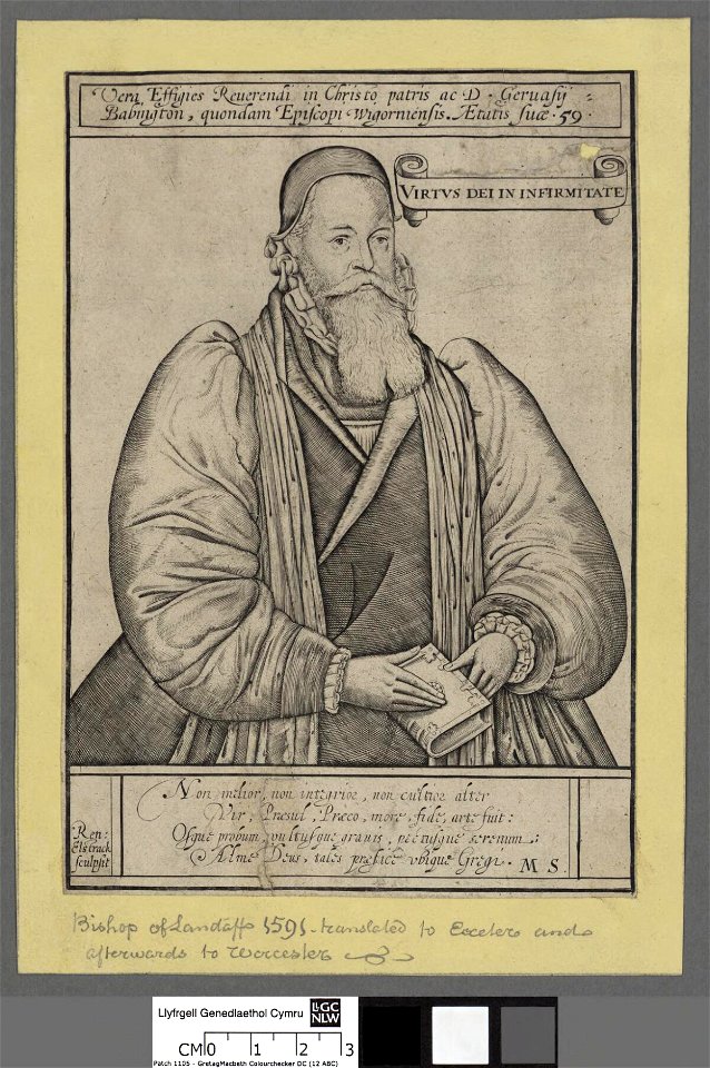 Portrait of Vera effigies reuerendi in christo patris ac D. Geruafy Babington, quondam Epifcopi wigornienfis etatis fuce 59 (4672399)