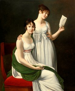 Portrait of two young women, said to be the baroness Pichon and Mme de Fourcroy (painting by Henri-François Riesener)